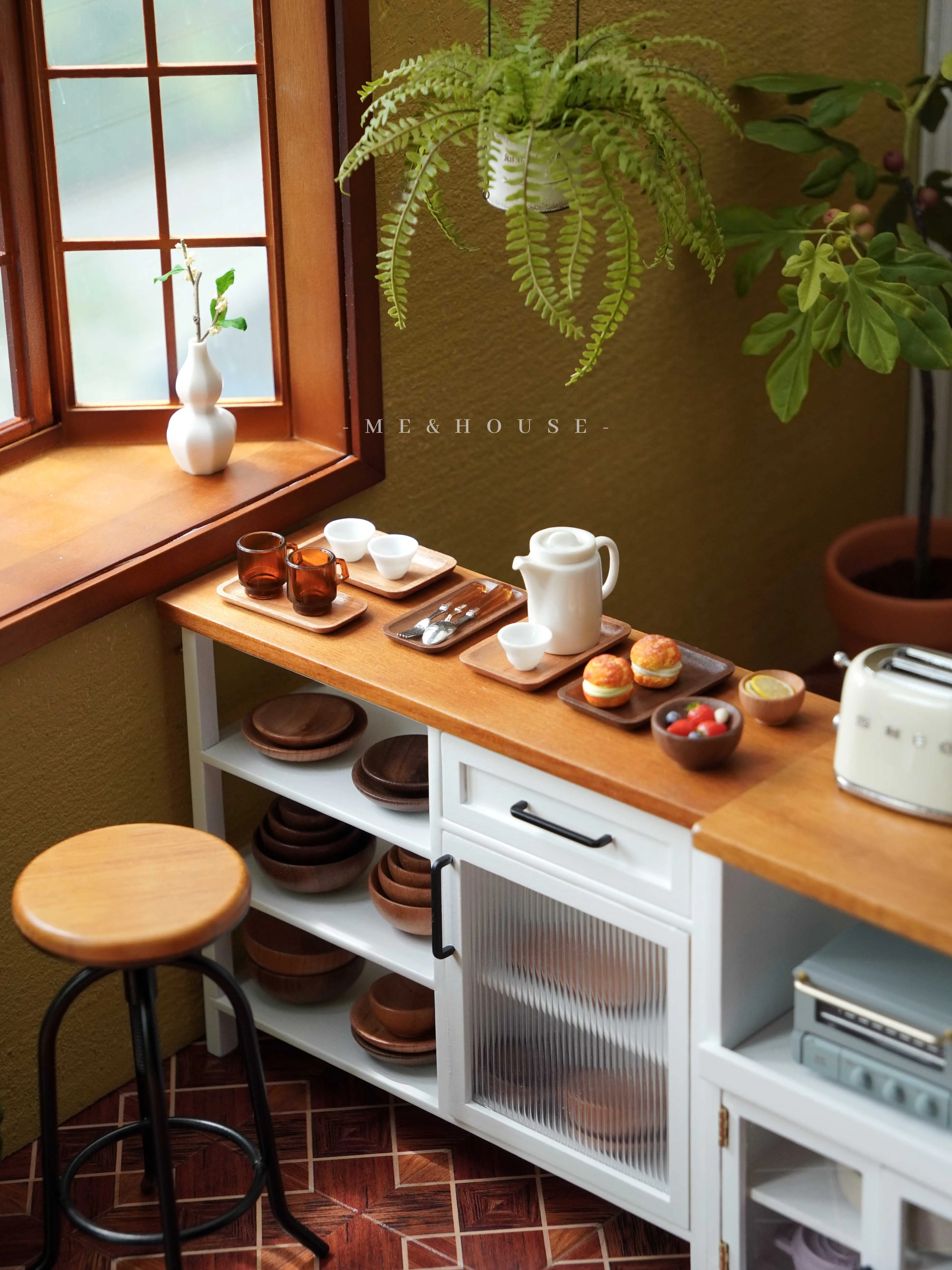 1/6 doll house model furniture accessories mini model Island/side cabinet/worktable/cartridge （Thickened table top） 6