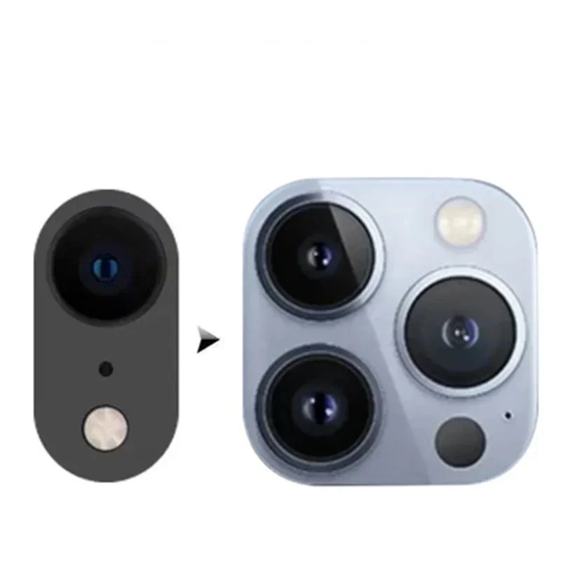  가짜 카메라 렌즈 스티커 초 변경 아이폰 XR 13 프로 스크린 렌 보호기, iPhone XR 13 프로 변경