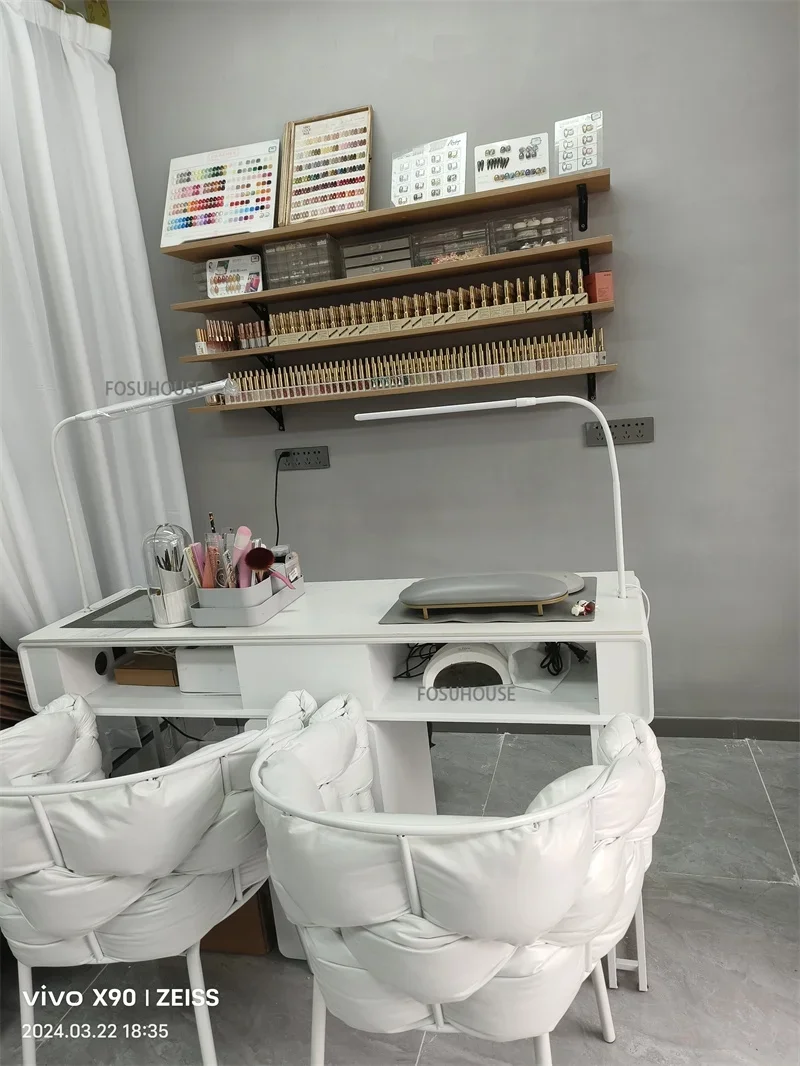 Description Picture 4 of itemModern Beauty Salon Single Double Manicure Tables Chair Professional Manicure Table  Multifunctional Nail Table Salon Furniture