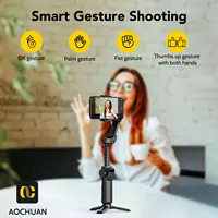 AOCHUAN Smart Gimbal Stabilizer X2 With built-in extension pole and LED display For iPhone and Android Smartphone Gimbal Black - Image 6