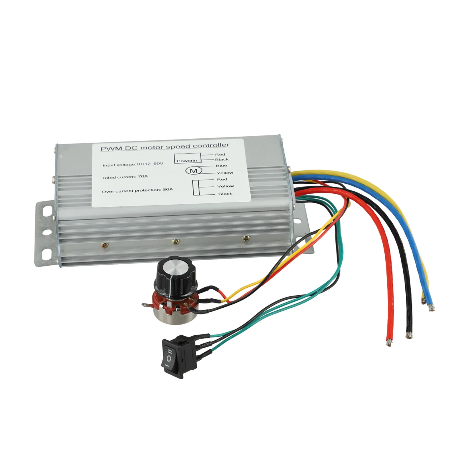 DC 12-36V 70A 4000W DC Brushed Motor Controller High-power Forward And Reverse 2-way PWM Speed Regulation Brushed Controller