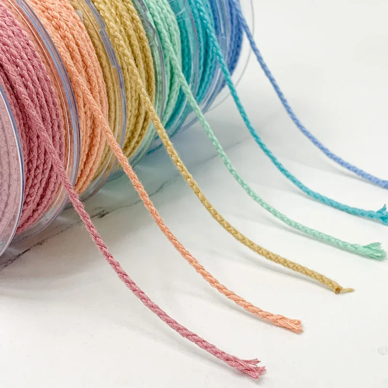 2mm Cotton Thread Solid Color Dragon scale Rope Cotton Rope Pendant Woven Rope Bracelet Hand Cords
