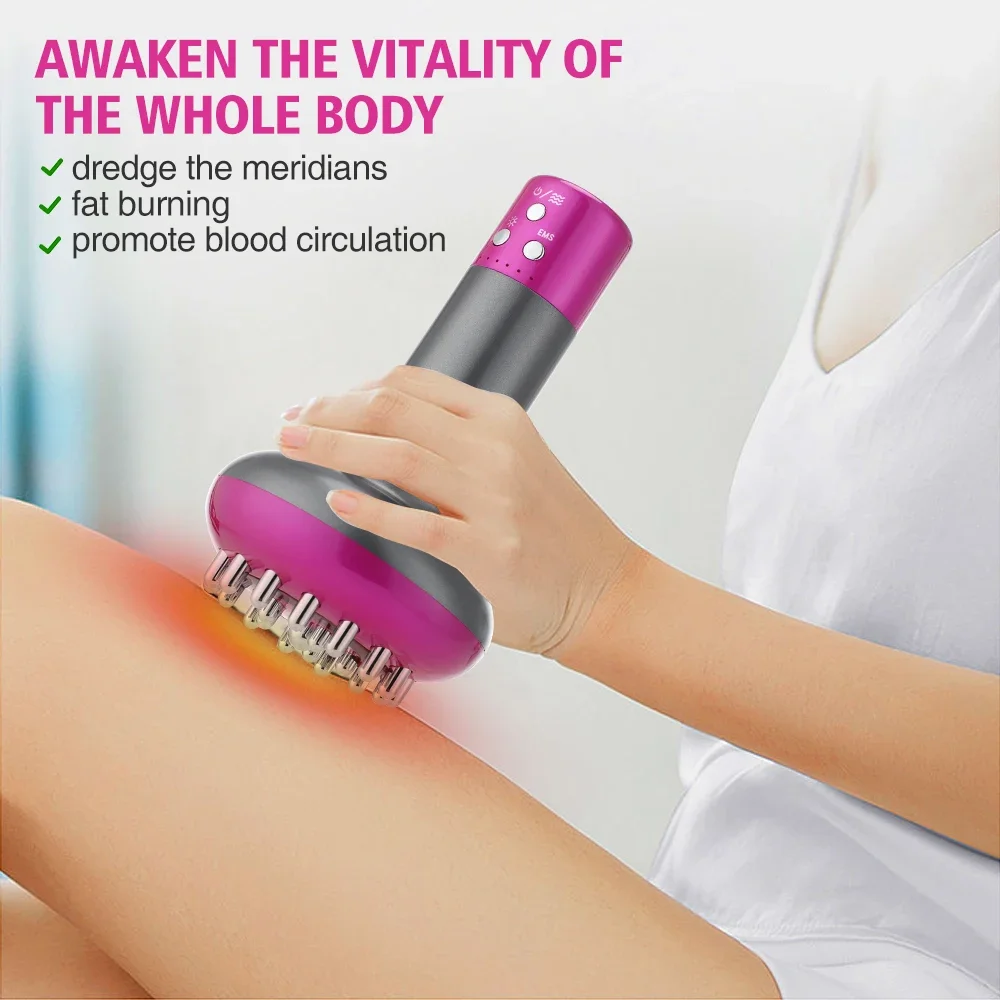 Intelligent Meridian Massage Instrument Microcurrent vibration Red Light Heat Body Lymphatic Physiotherapy Meridian Guasha Brush