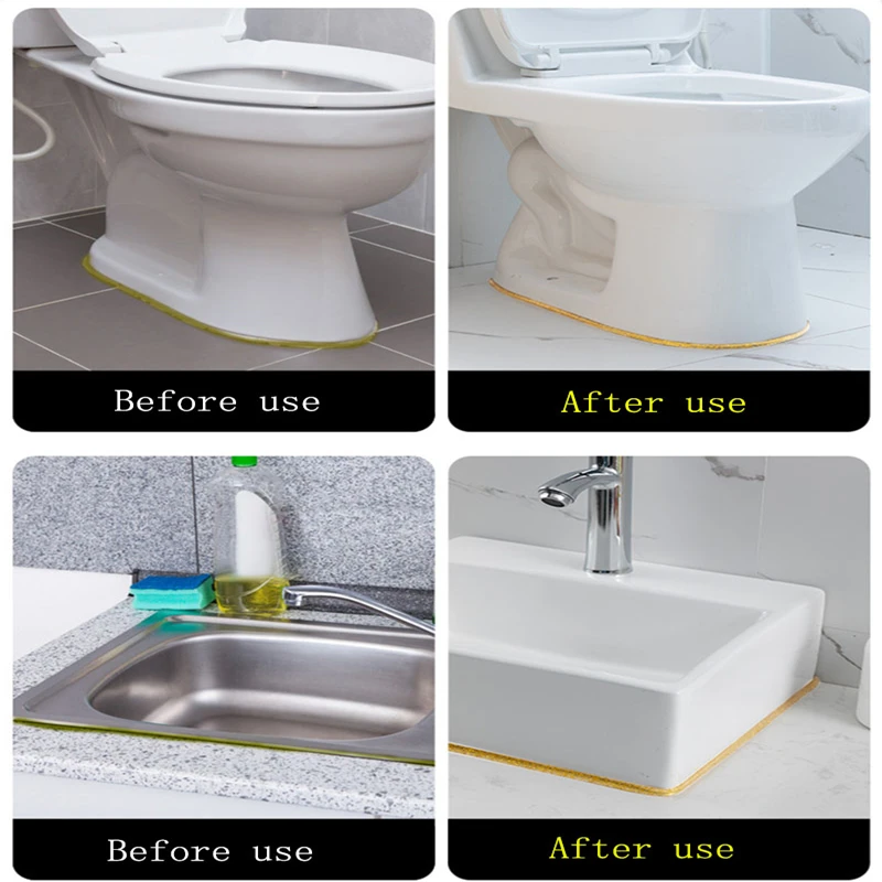 Self-Adhesive Ceramic Tile Gap Tape Edge Strips Kitchen Sink Toilet Stickers Decoration Strip adhesive tapes 6M/Roll