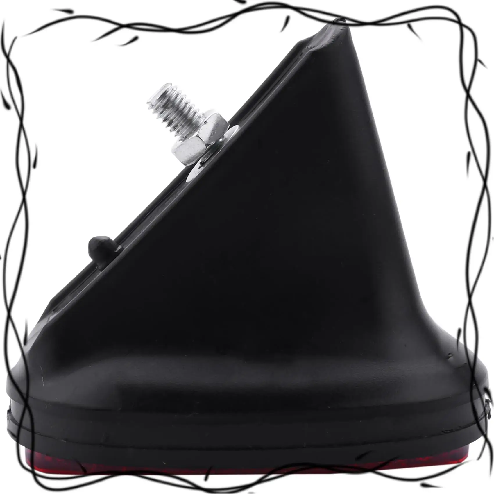 UI-1 Pcs 자전거 후면 테일 펜더 반사판 머드 가드 타원형 경고 레드 블랙