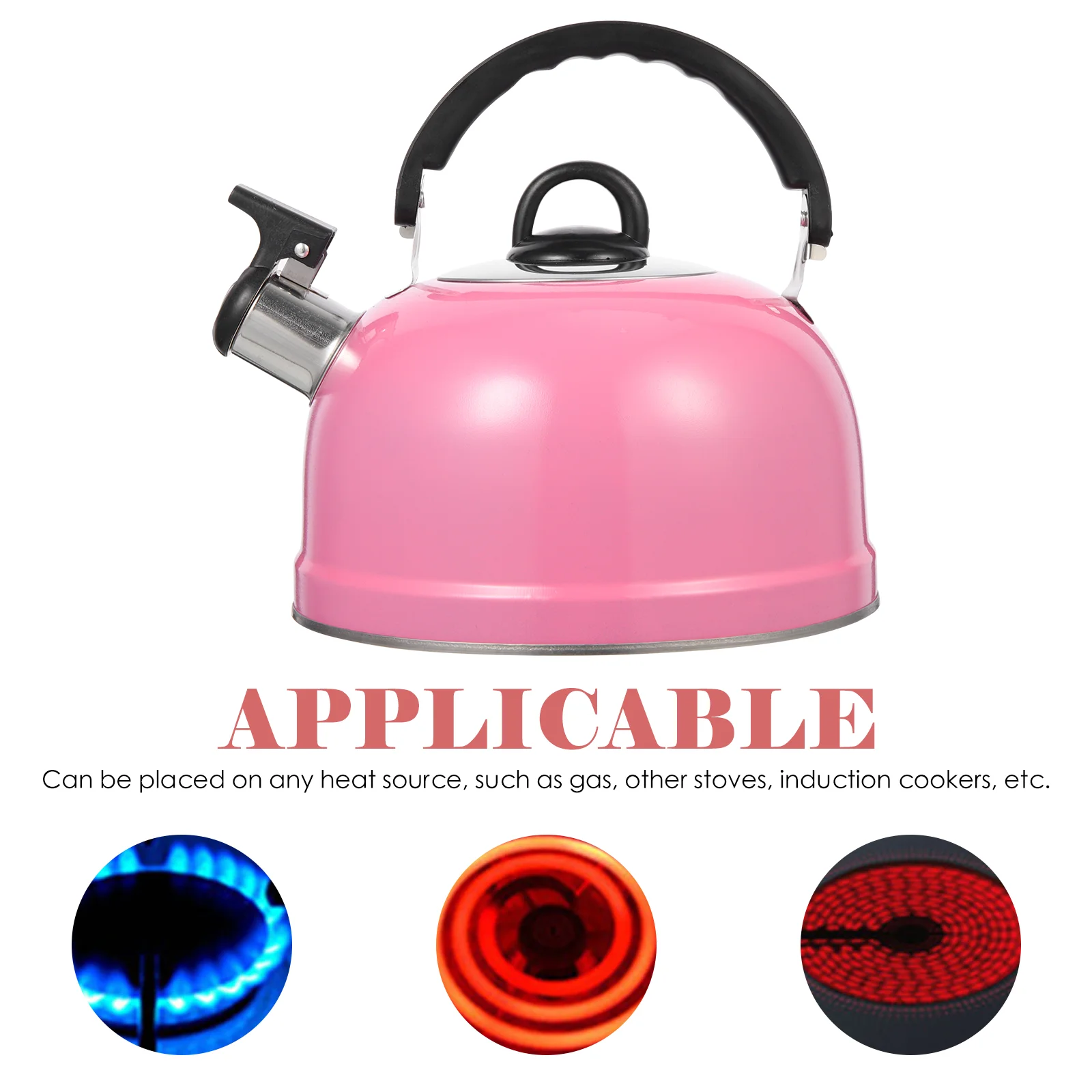 Chinese Teapot Buzzing Kettle Practical Metal Boiling Camping 20X19X18.5CM Convenient Boiled Pink Stainless Steel Water Make whistling teapot tea kettle