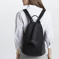 Cobbler Legend Leather Women Backpacks Rivet Dumplings Bag Vintage School Bags for Teenage Girls Handle Handbag Travel Knapsack