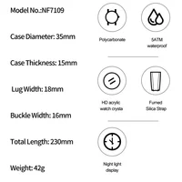 NAVIFORCE Quartz Watches for Woman Fashion Women's Dual Display Watch Quartz Waterproof Silicone Luminous Wristwatch Ladies Gift 2