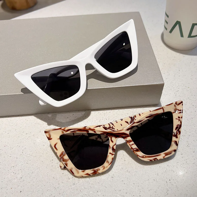 Neue einfache Katzenauge Voll rahmen Sonnenbrillen trend ige Mode bunte weibliche Hip-Hop-Brillen beliebte Marke Designer Dame UV400 Sonnenbrille – Detail 3