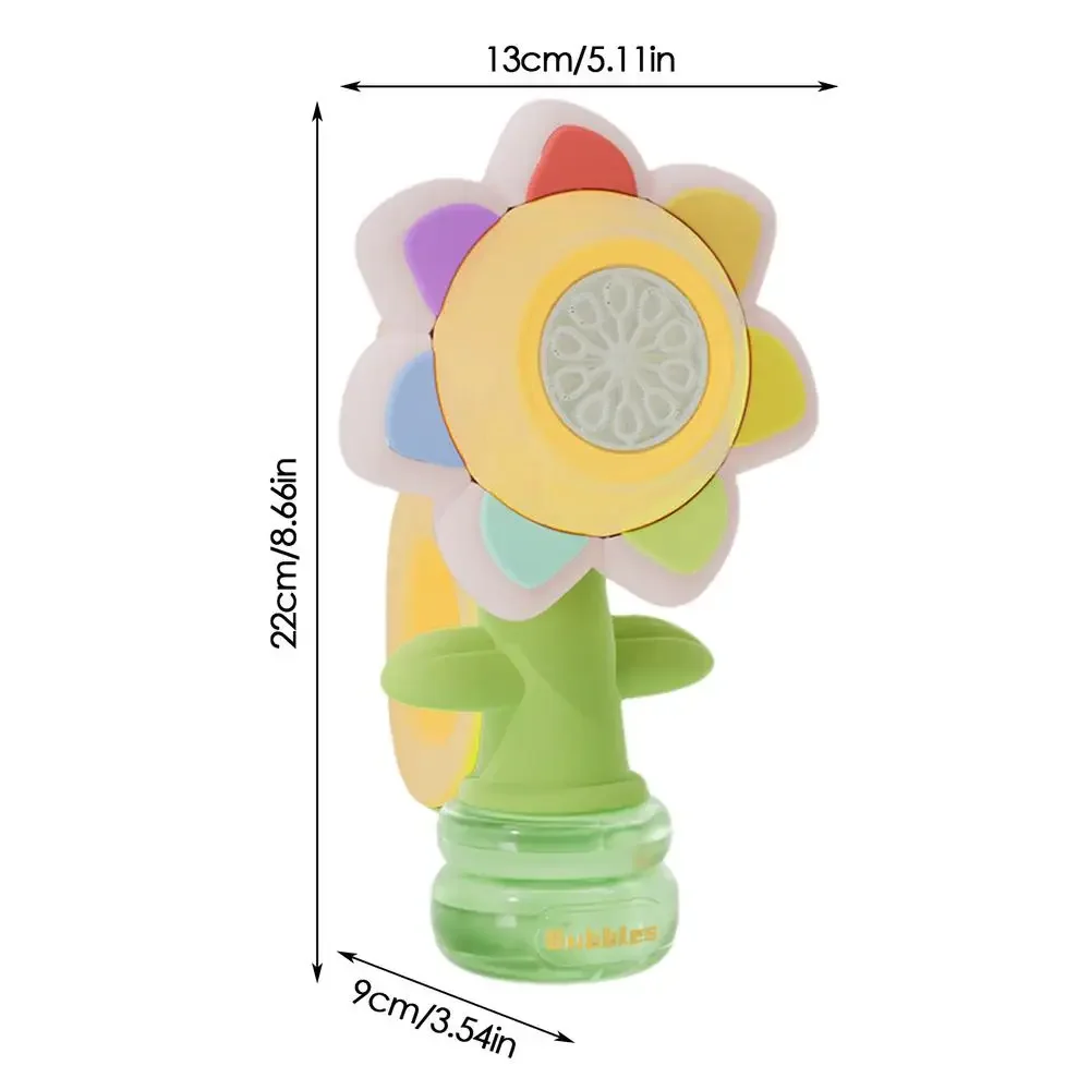 Dancing Sunflower Bubble Machine Automatic Electric Cute Moving Sunflower Soap Bubble Maker Light Swing Toy Summer Kids Gift