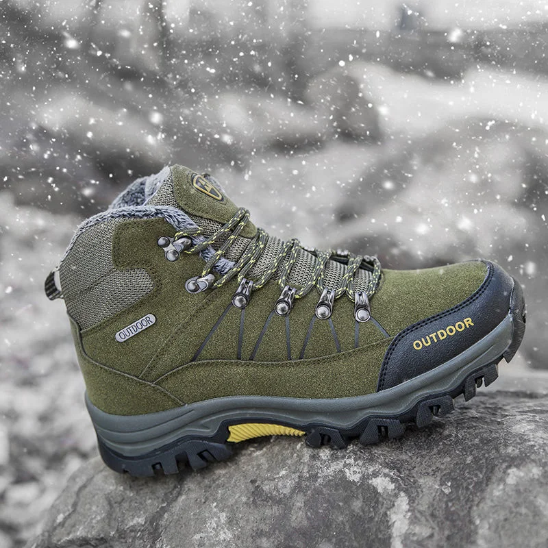 Зимние мужские походные туфли Классический Стиль Осень плюс хлопок высокий Топ