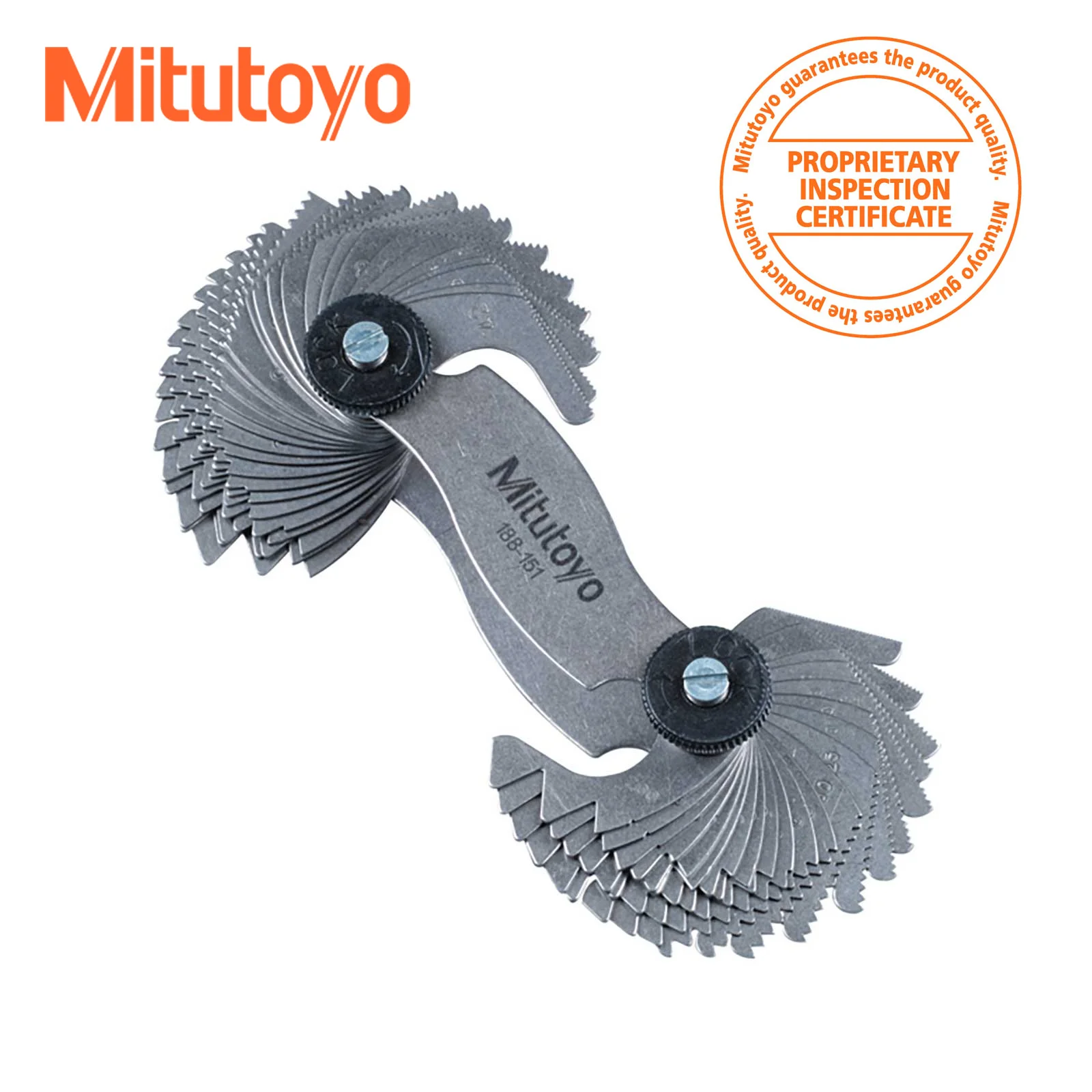 mitutoyo-188-151-pitch-gauge-set-metric-and-unified-screw-60°-04-7mmtpi-51-leaves-thread-angle-60-degrees