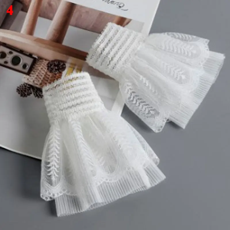 Detachable Wrist Cuffs DIY Detachable Cuffs Cuff Extension Embroidery Lace Daisy Fake Sleeves Elastic Wild Wrist Pleated Organ Lolita Fake Sleeves