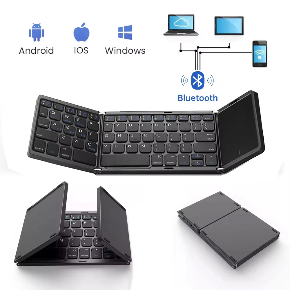 Mini keyboard wireless folding keyboard bluetooth foldable keyboard