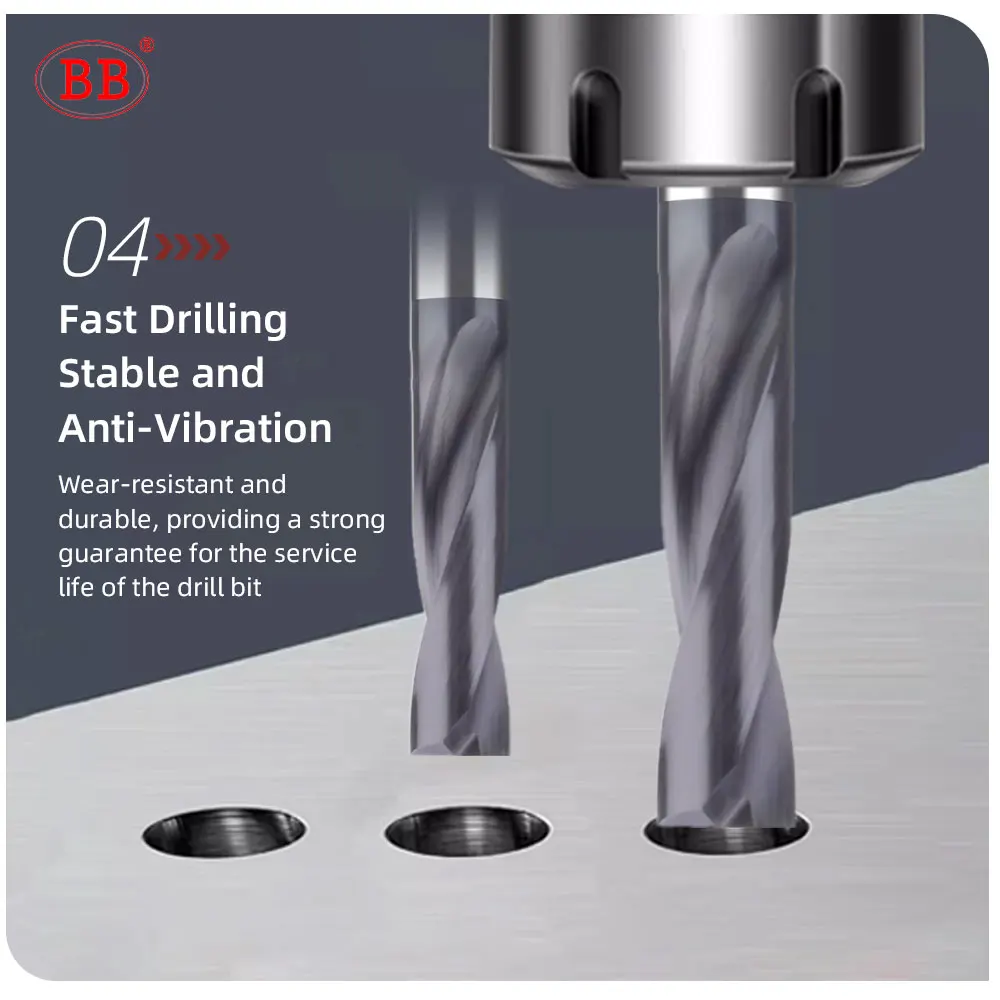 BB 플랫 드릴 180 CNC 드릴링 도구 경사 표면 구멍 금속 강철 철 0.5mm-10.7mm 용 코팅 솔리드 카바이드 만들기