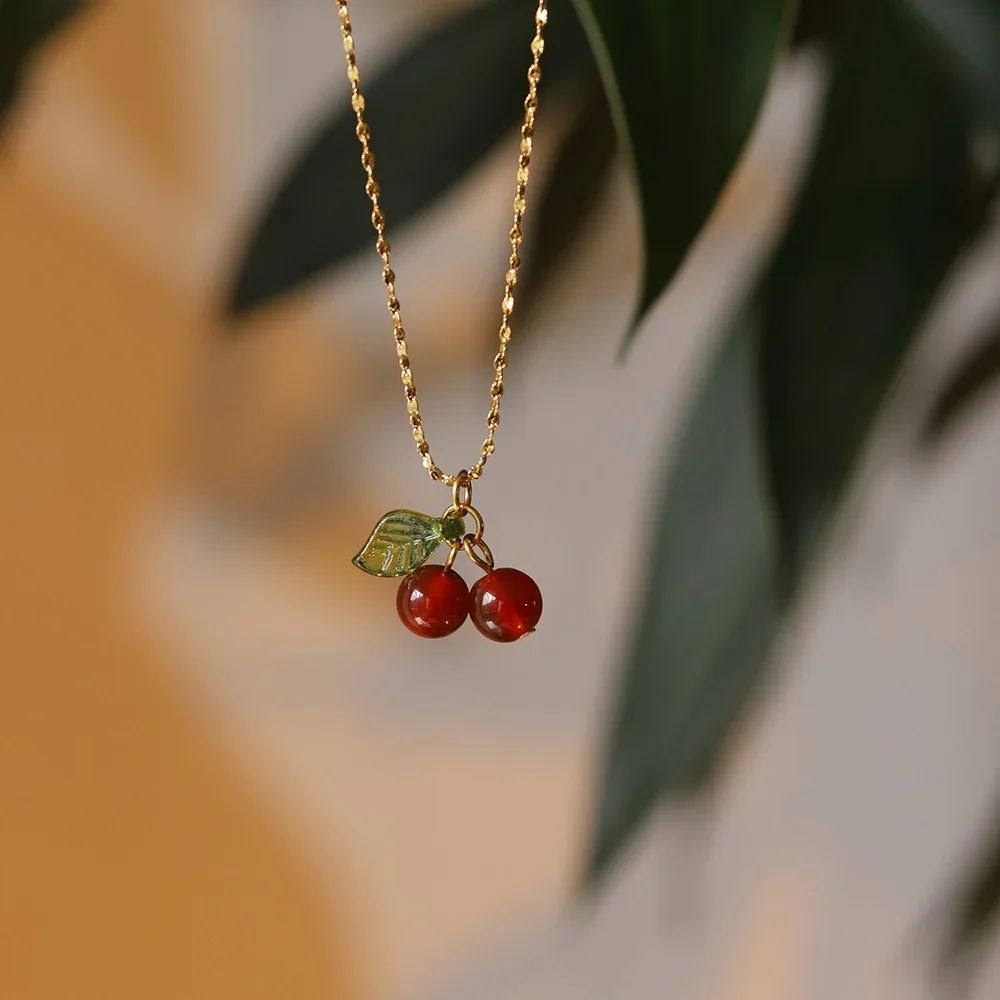 Stainless Steel Fashion Necklaces Stainless Steel Cherries Necklace