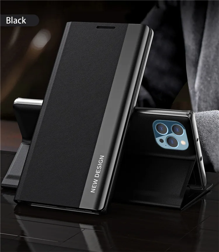 Luxury Shockproof Leather Flip Phone Case - Elegant Hard Book Cover