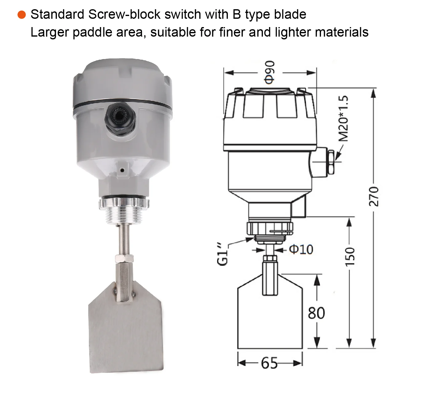 Rotary Paddle Level Switch 24V 110V 220V Powder Hopper Silo Bin Level Sensor Sol