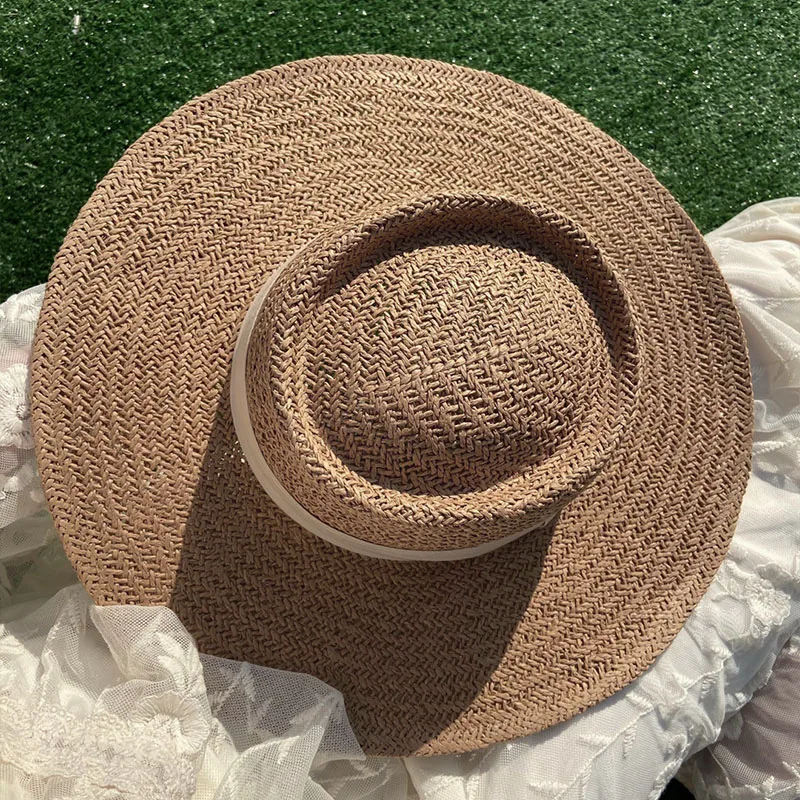 Outdoor Hiking Hat Summer Panama Straw Hats for Women Men Wide Brim Fedora Jazz UV Protection