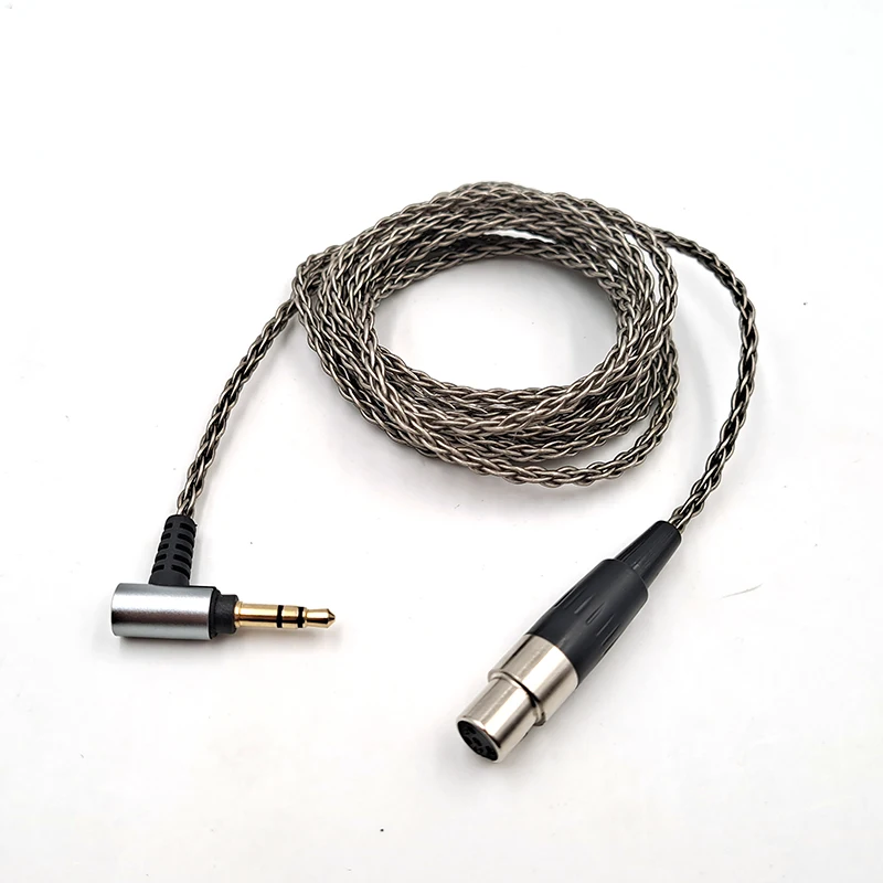 AKG K371BT 이어폰 교체용 3.5mm 4 핀 미니 XLR 싱글 크리스탈 구리 실버 도금 케이블
