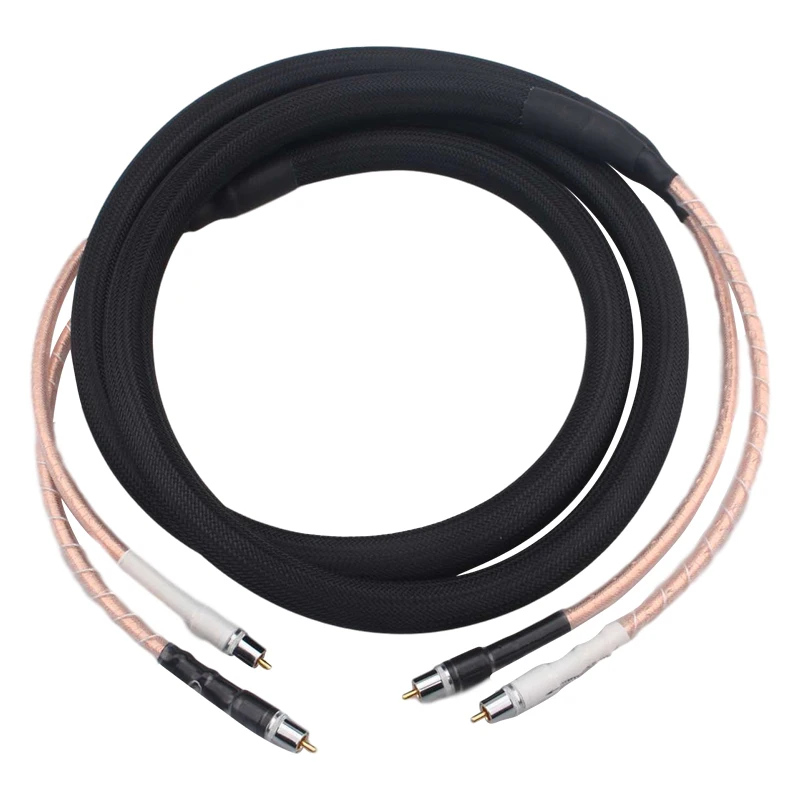 

New HiFi Audiophile RCA Cable Square Core OCC Silver Plated Audio Line