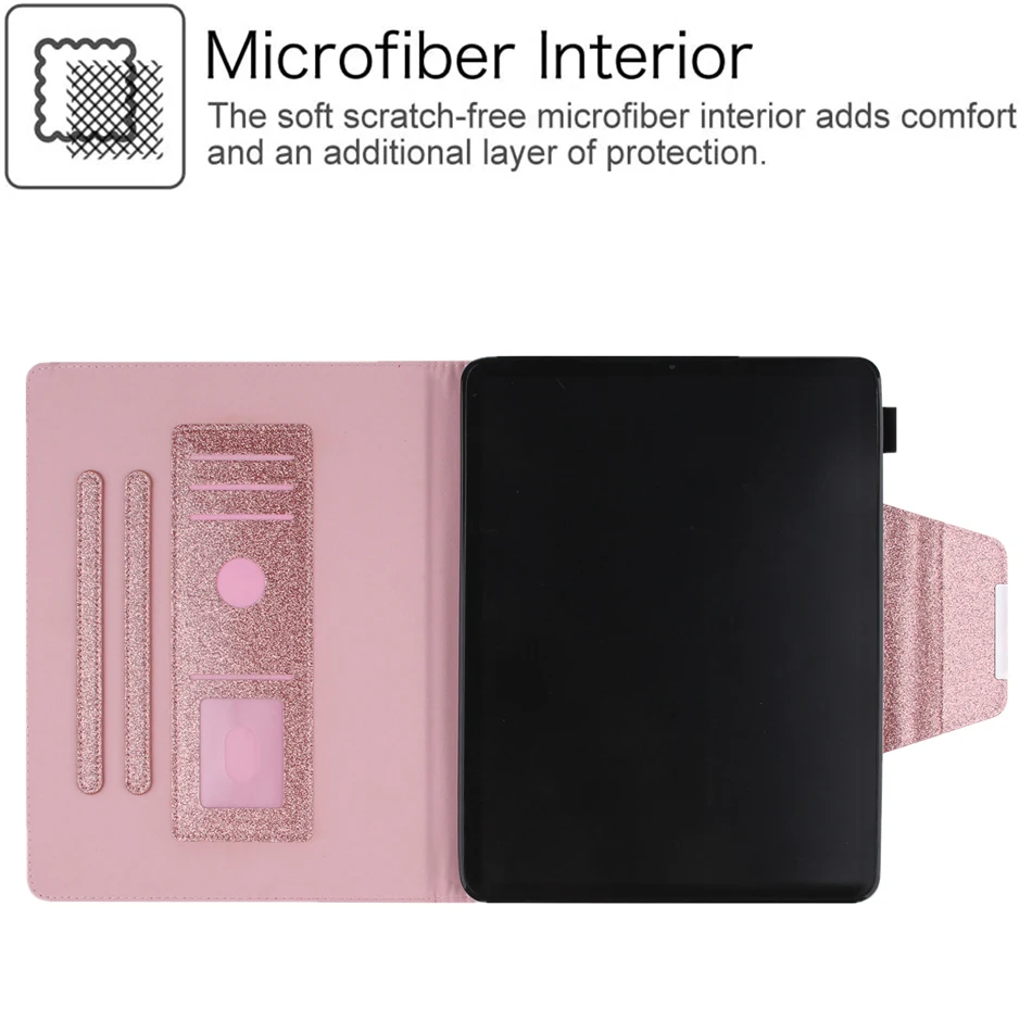 Elegant Leather Glitter Case with Card Slot Cover
