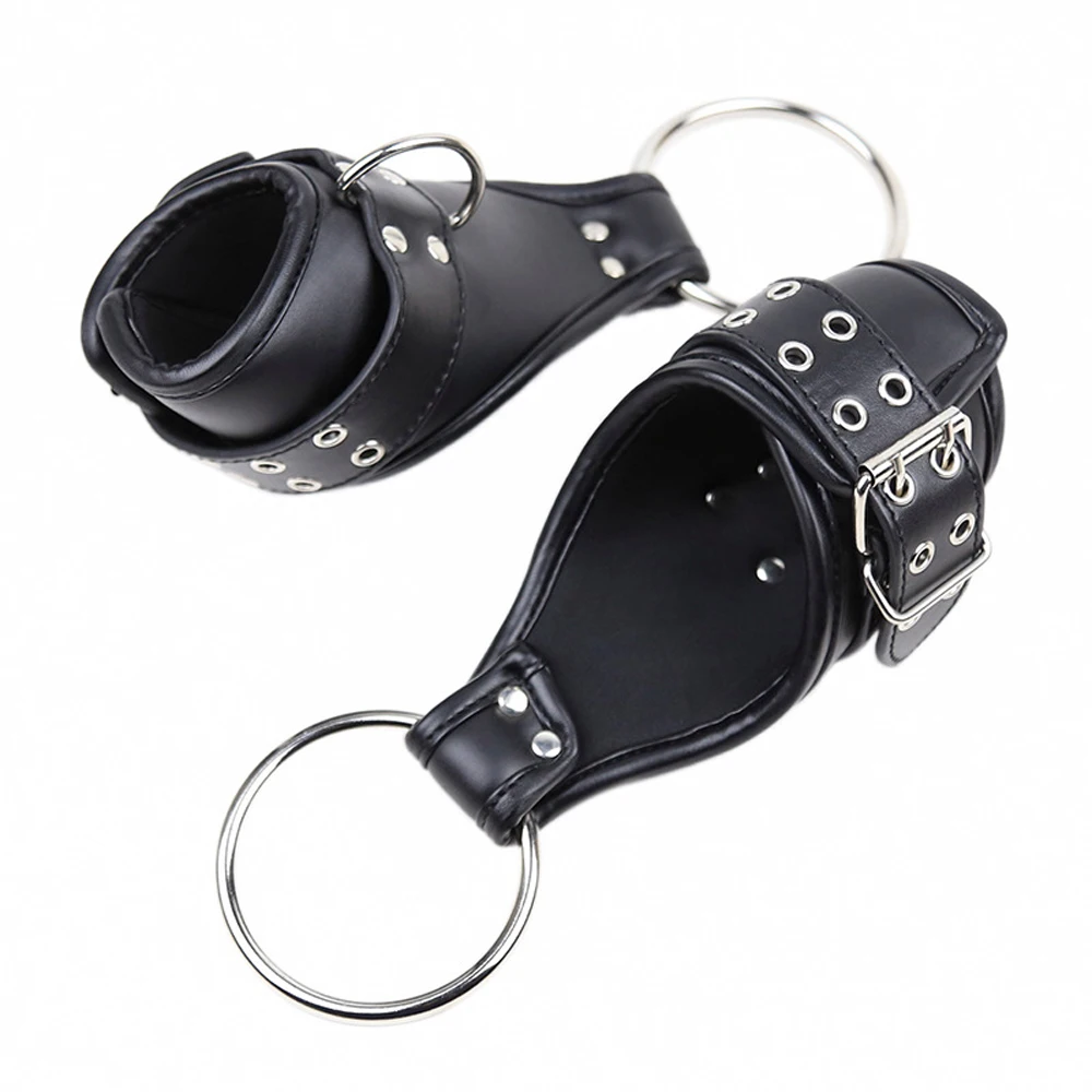 Sex Leather Ankle Wrist Suspension Cuffs Restraint BDSM Bondage Strap Keep Suspended Hanging Handcuffs for Adult Product Erotic photo