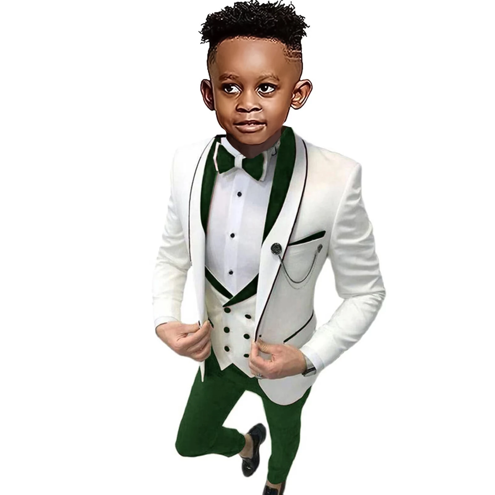 Boys Suits 3-14 Years Four Pieces Formal Suits Set Toddler Outfit Suit Set For Boys Children Wedding Guest Classic Smart Tuxedo Pantsuit