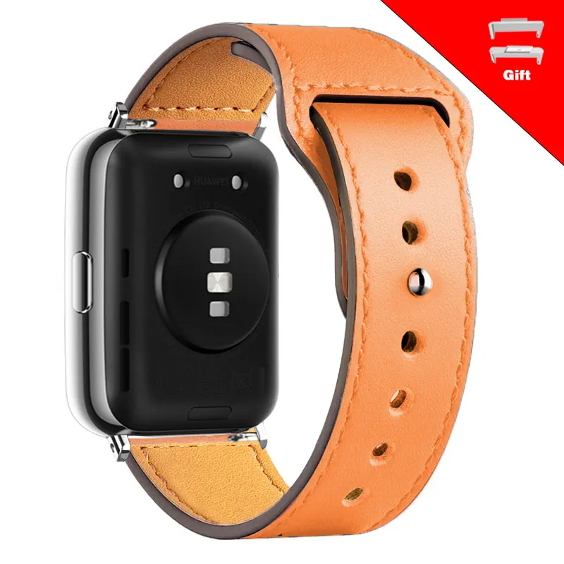 Фото Кожаный ремешок для смарт-часов Huawei Watch Fit 2 Band, сменный спортивный браслет в стиле ретро, ремешок Fit2, аксессуары для часов №5