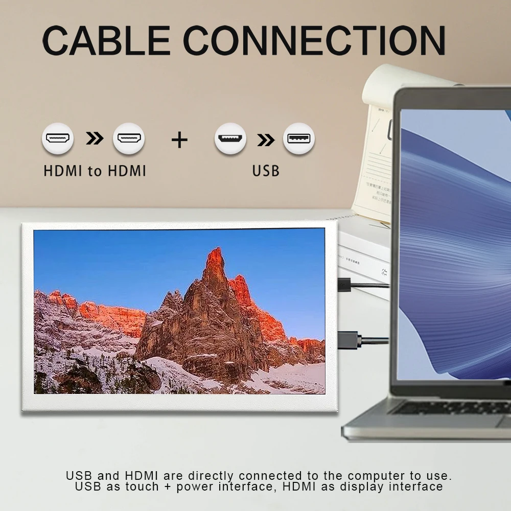 LESOWN  HDMI LCD , ޴ 7 ġ ̴ ġ ũ, 1024x600 IPS Ʈ PC  ̵ ũ ÷, 