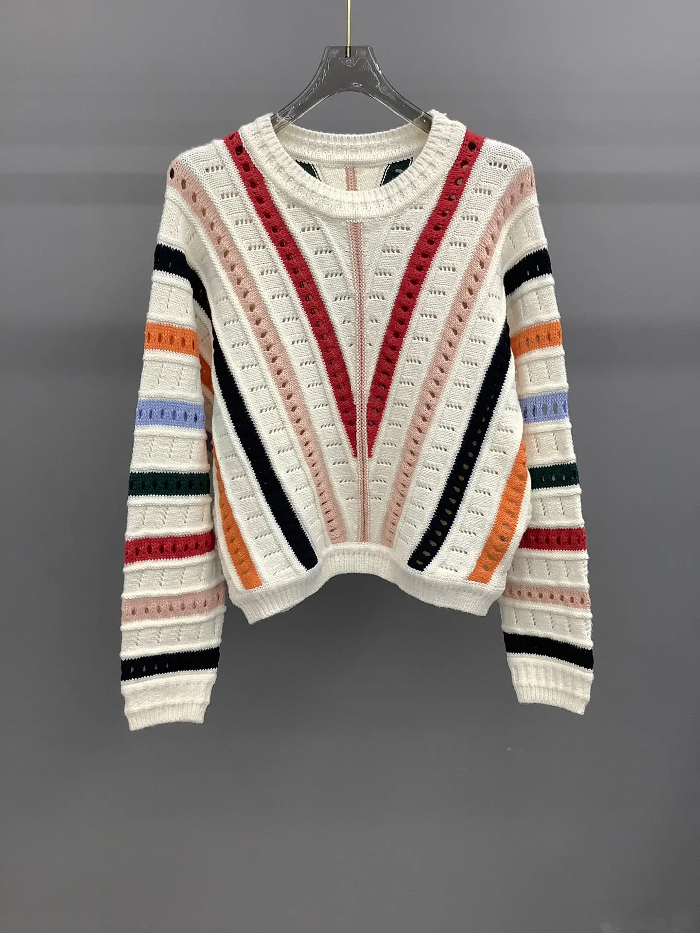 

2022 empty knitted cardigan 0815 new women fashion bat long sleeve rainbow strands