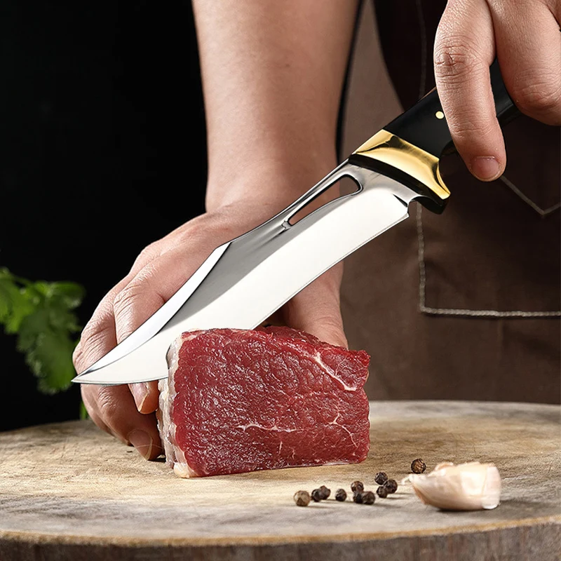 Multifunctional Butcher Knife Forged Handmade Kitchen Boning Knife with Cover Stainless Steel Fruit Cooking