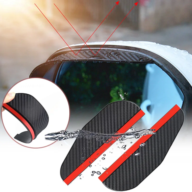 2pcs Car Rearview Mirror Rain Shield Rain Eyebrow Cover Universal Carbon Fiber Rear View Side Mirror Eyebrow Shield rearview mirror rain shield rearview mirror rain eyebrow rearview mirror rain guard