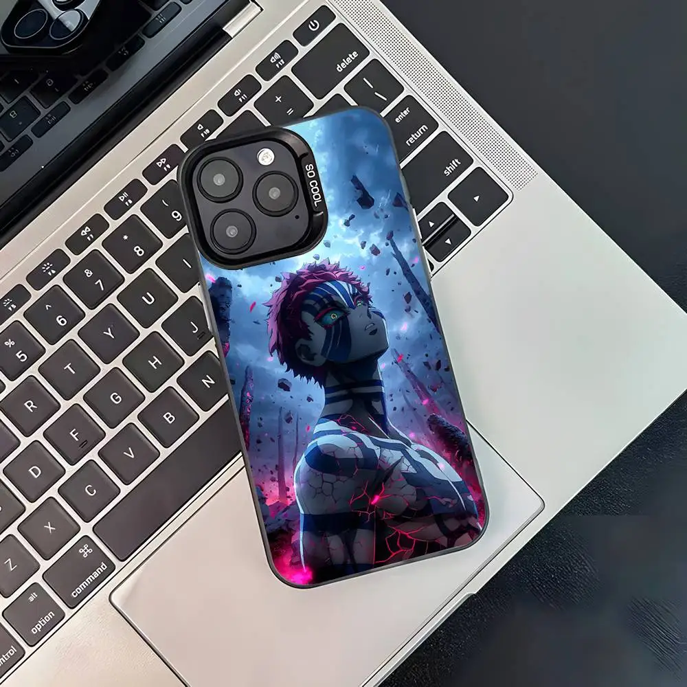 Stylish Akaza Anime Shockproof Black Candy Matte Phone Case