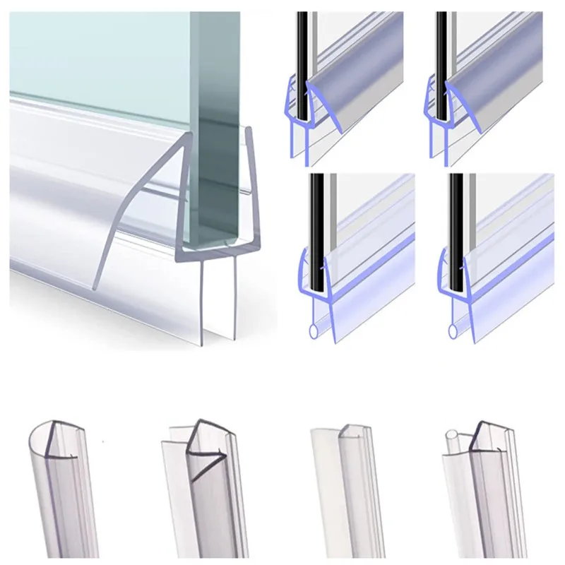 Impermeável Pvc Weatherstrip Tiras de Vedação sem Cola Porta de Vidro Tela de Chuveiro Banho mm mm 10 mm 12 mm 50cm Pcs
