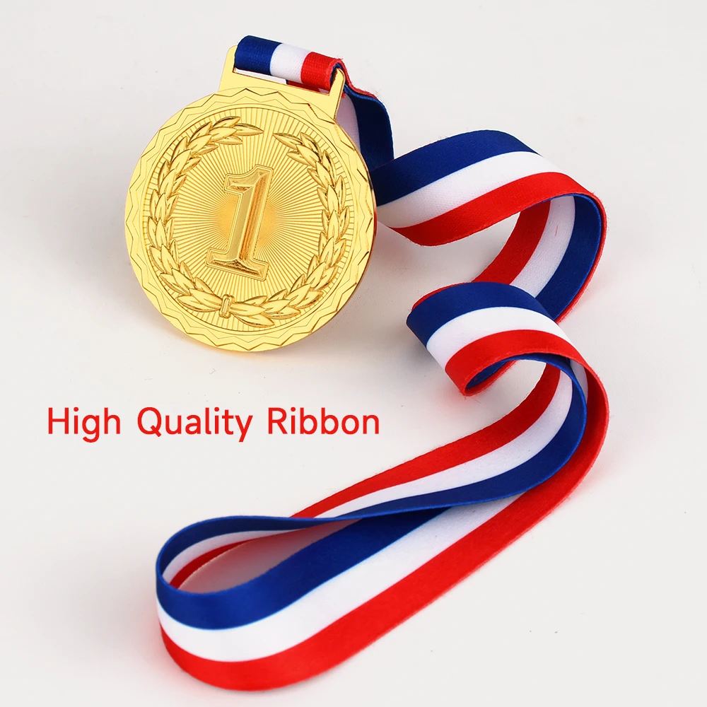 65mm Blank Medals For Any Competition Gold Silver Award Medal With Good Ribbon Children's Medals Winner Reward Encourage Badge award medals