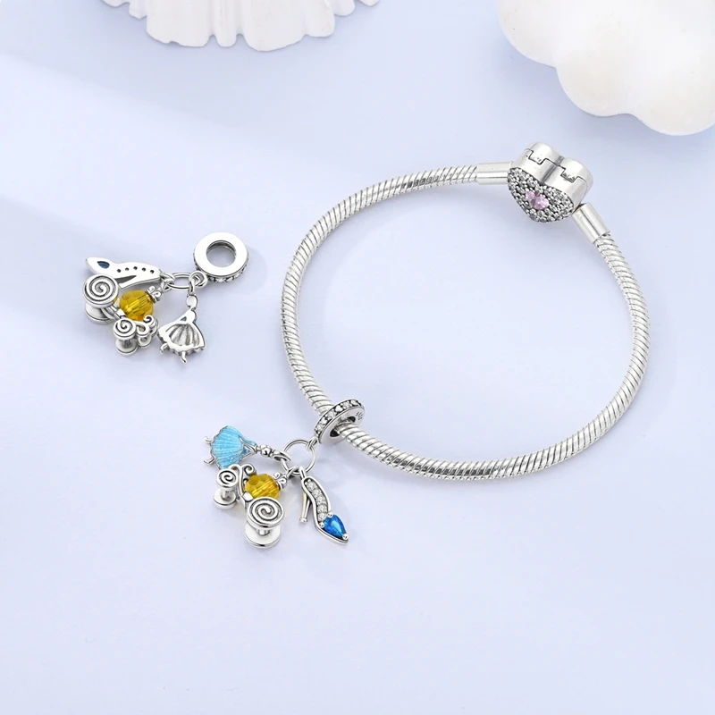 Heiße Verkäufe 925 Silber Original Charms Perlen Farbige Anhänger Charme Fit Armband Halskette Baumeln Für Frauen DIY Schmuck Machen – Detail 8