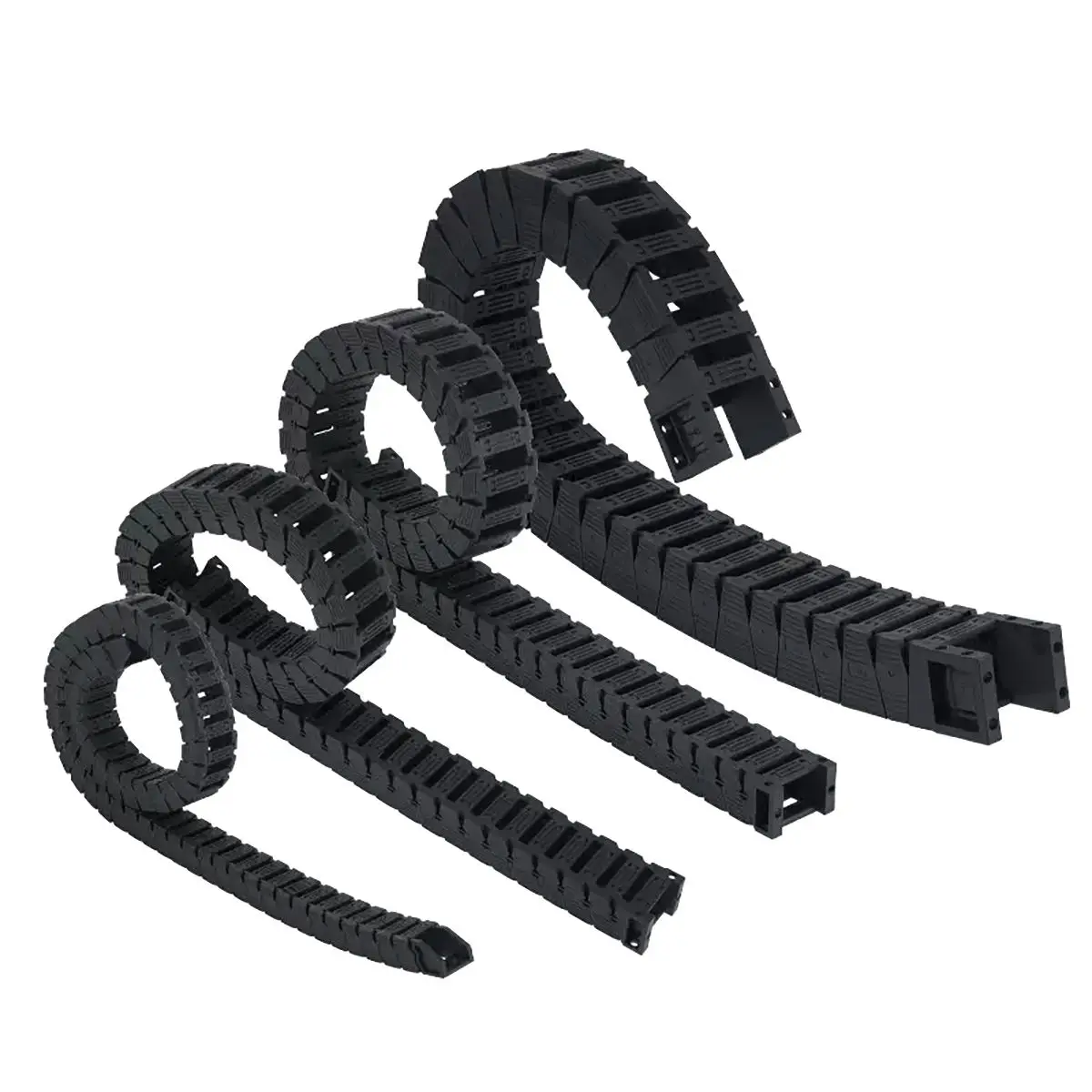Plastic cable chain Cable carrier Kande Open Drag Chain Silent Bridge Type 18 25 L1000mm Chain Wire Carrier with End Connectors for CNC 3D Printer Engraving