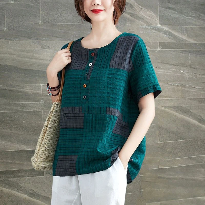 Summer Striped Thin Round Neck Climbing Suit