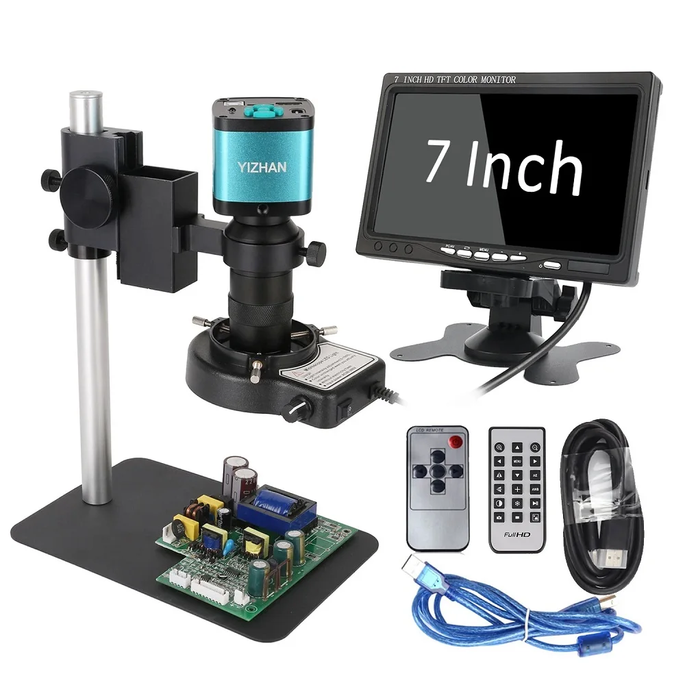 

YIZHAN 48MP 4K Digital Microscope For Electronics 7-in HD Display Optional USB HDMI Microscope Camera For Soldering Phone Repair