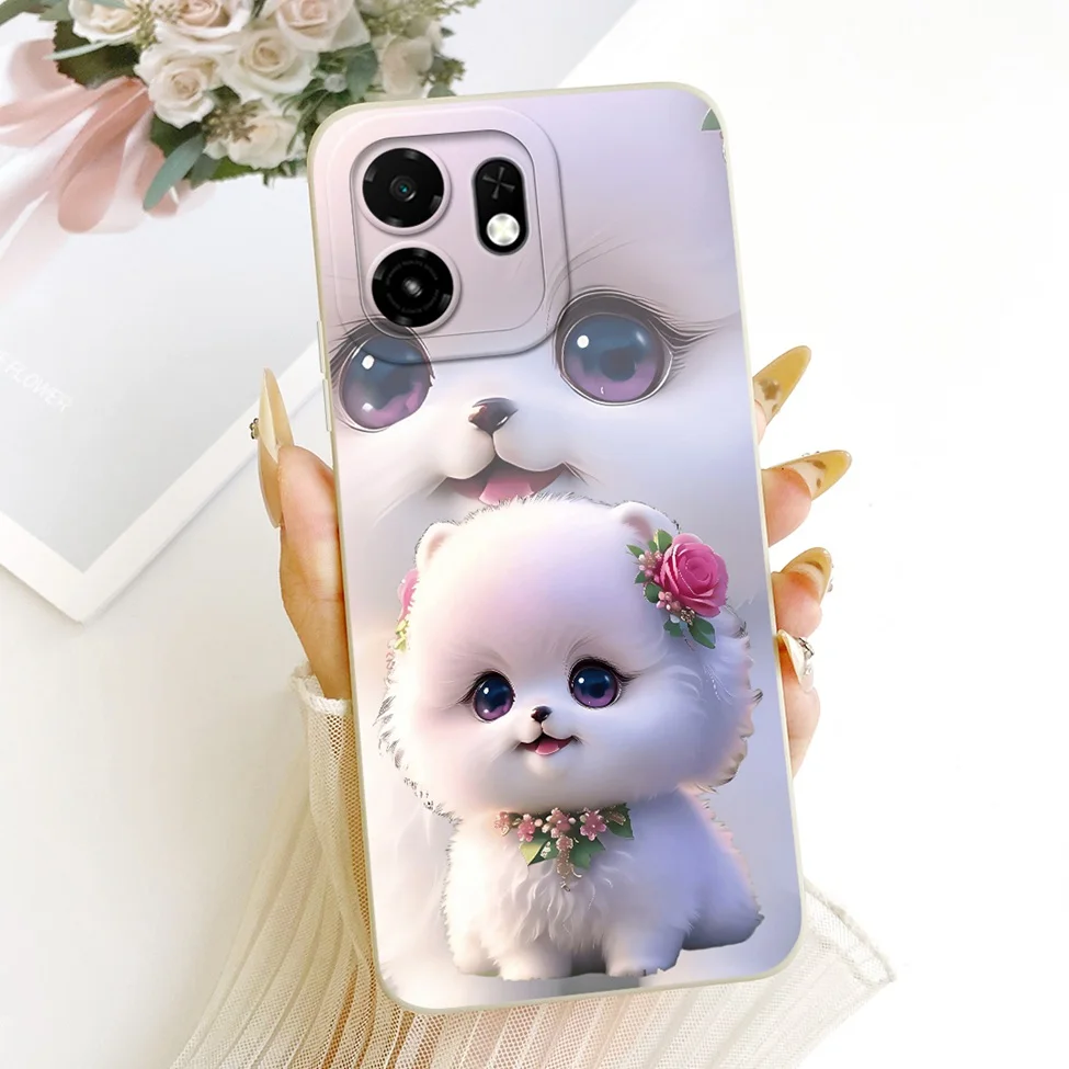 Silicone Cute Cartoon Luxury Flowers Painted Case Cover
