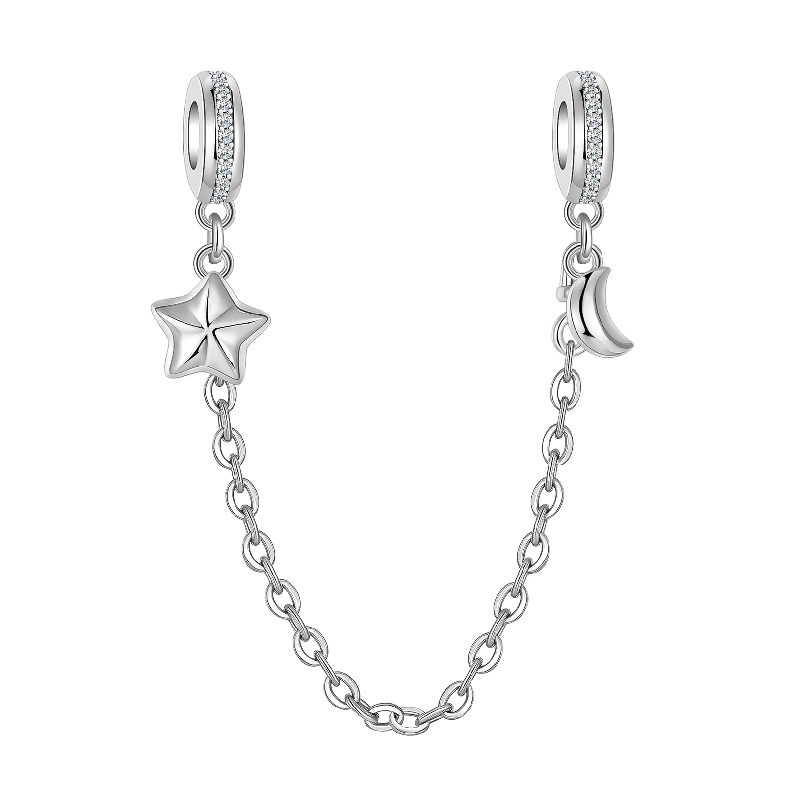 

Бутиковая модная цепочка из серебра 925 пробы в форме звезды и Луны Подходит для pandora оригинальный браслет ожерелье из бусин Diy женские ювелирные изделия