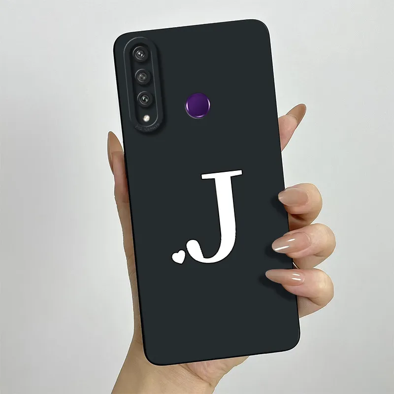 Cute Initial Letters Square Phone Case - Shockproof Back Cover