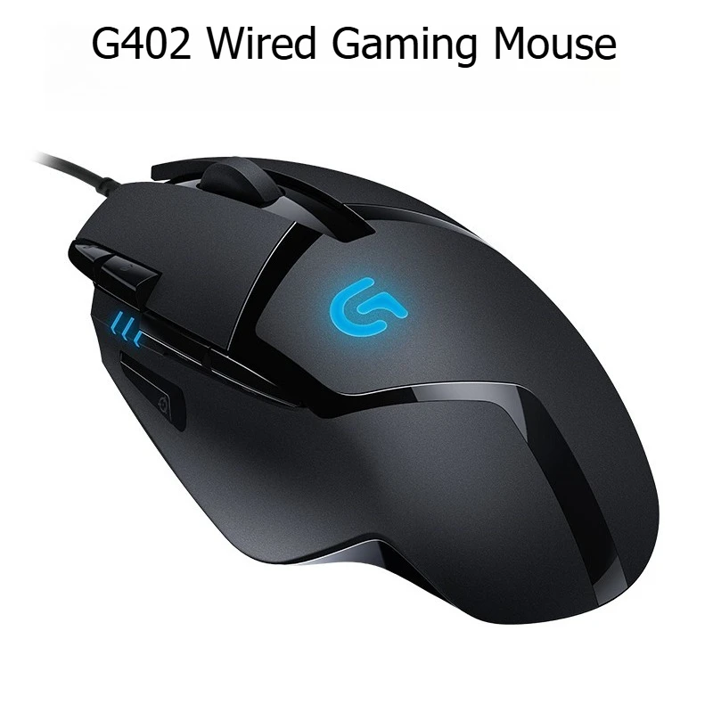 Logitech Wired G402 Gaming-Maus, RGB-Beleuchtung, 8 programmierbare Tasten, optischer Hochgeschwindigkeitssensor, ergonomisches Design für PC und Laptop