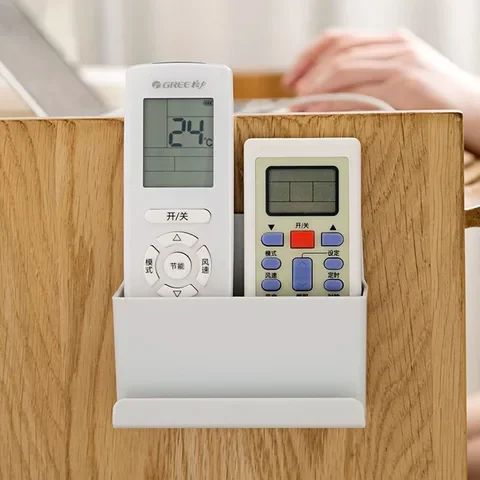 

Organizer Storage Box Wall Mounted Remote Control Air Conditioner Storage Case Mobile Phone Plug Holder Stand Container