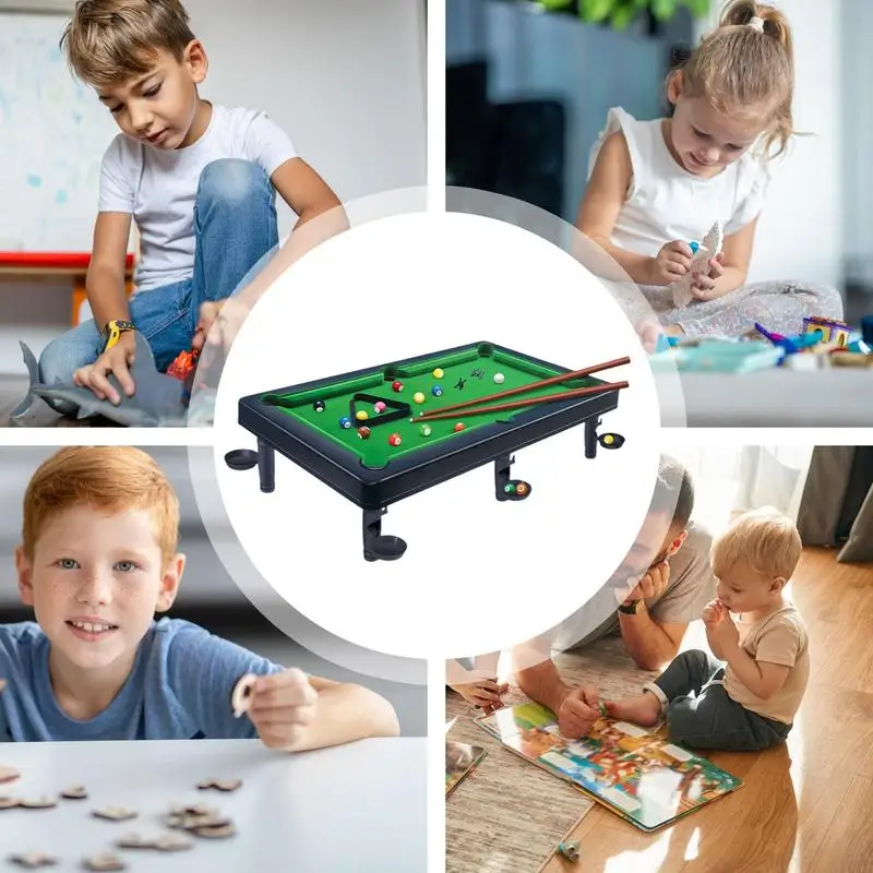 Mini Pool Table Tabletop Desktop Billiards SnookerTable Billiards Game Tabletop Pool Set Portable Table For Kids Party