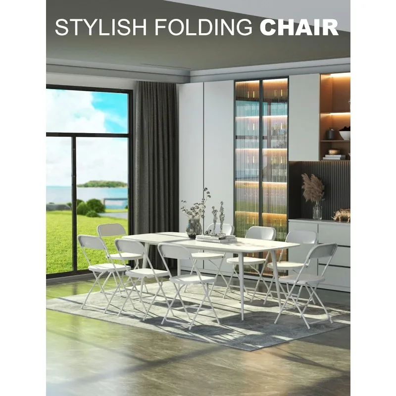 Foldable Folding Chairs Plastic Outdoor/Indoor 650LB Weight Limit (20 Pack)