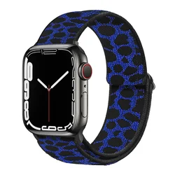 Adjustable Nylon Loop Wristband - S11 - 10 46mm 44 45 49 (Leopard blue)