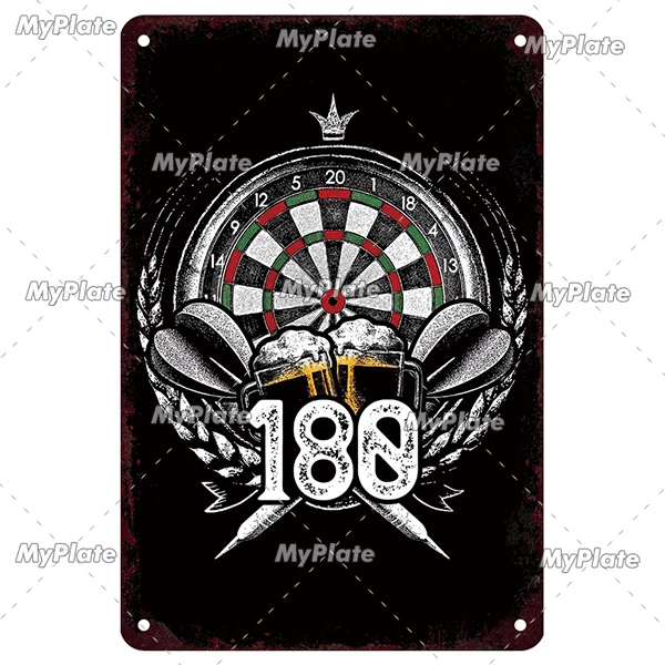Vintage Metal Darts Sign - Bar & Club Wall Decor Art Poster Gift