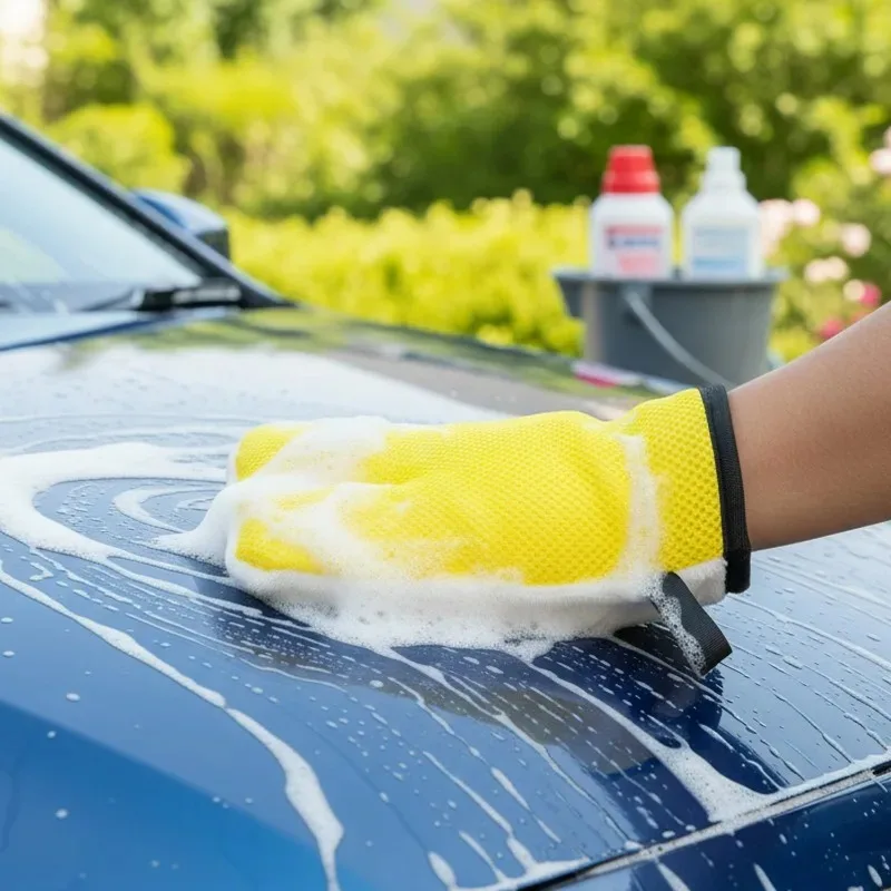 Microfiber Car Cleaning Glove for Interior Detailing Pet Hair Removal and Dusting Reusable Double-sided Wash Glove